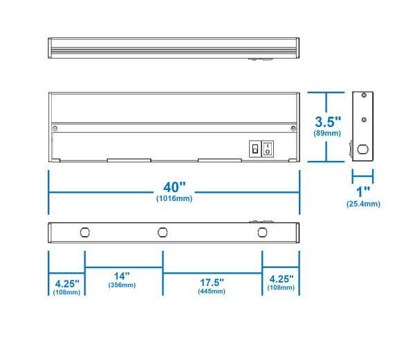 40 in. Nickel Selectable LED Under Cabinet Light G544