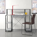 Gray Desk with Hutch I728