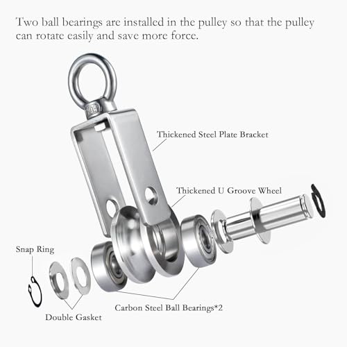 Stainless Steel Cable Pulley Wheel 2 Pack E472085
