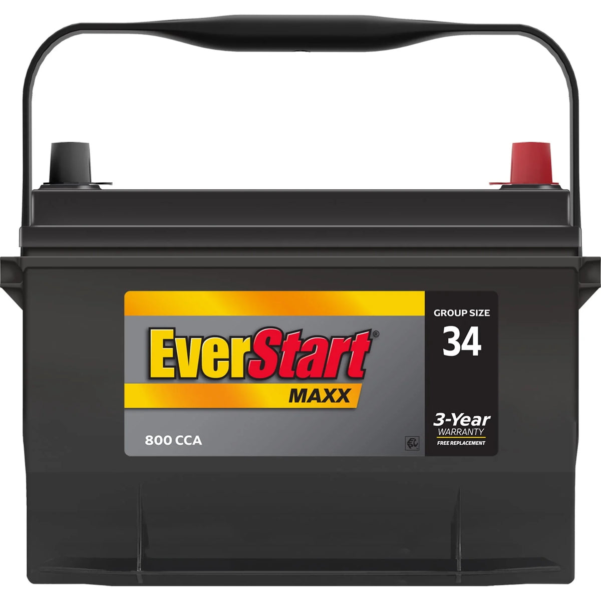 Lead Acid Automotive Battery Group Size 34 12 Volt 800 CCA S66617