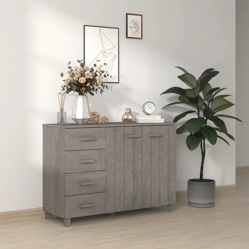 Light Gray Solid Wood Pine Sideboard S768195