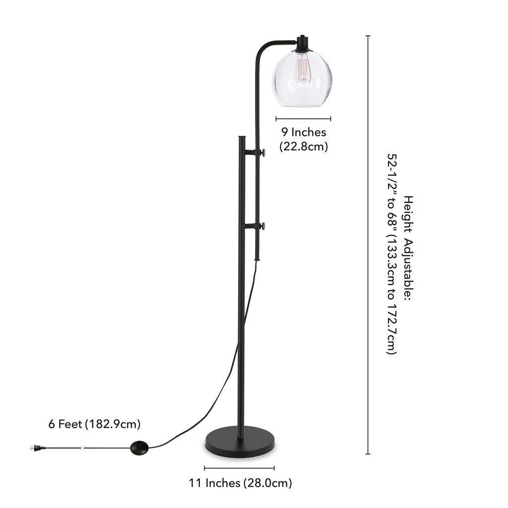 Industrial Metal Floor Lamp with Globe Shade I569