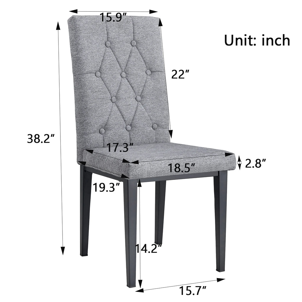 63" 6-Piece Dining Table with 4 Chairs & 1 Bench F701