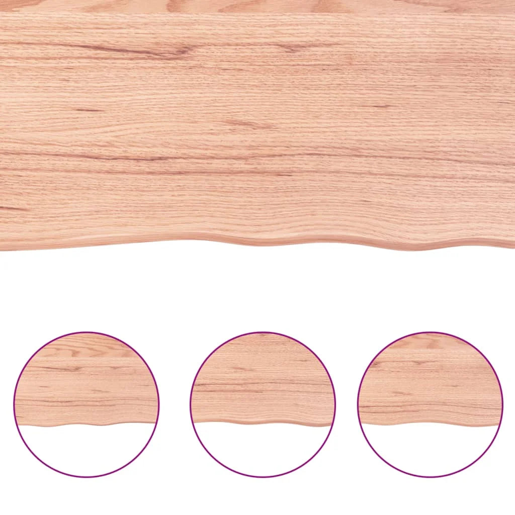 Light Brown Treated Solid Wood Live Edge Table Top V434