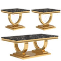 Marble Console Table with Stainless Steel Base F396