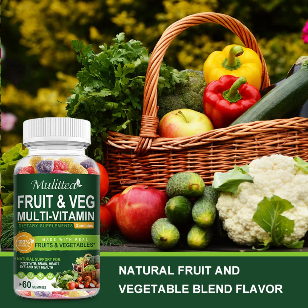 Fruits and Veggies Supplement 120 Gummies Non-GMO Pectin-Based Gluten-Free U3653