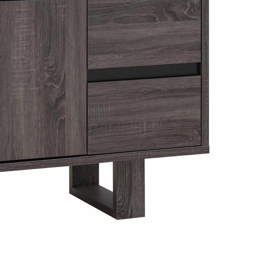 60 Inch Gray TV Media Console with 2 Drawers and 1 Cabinet R635