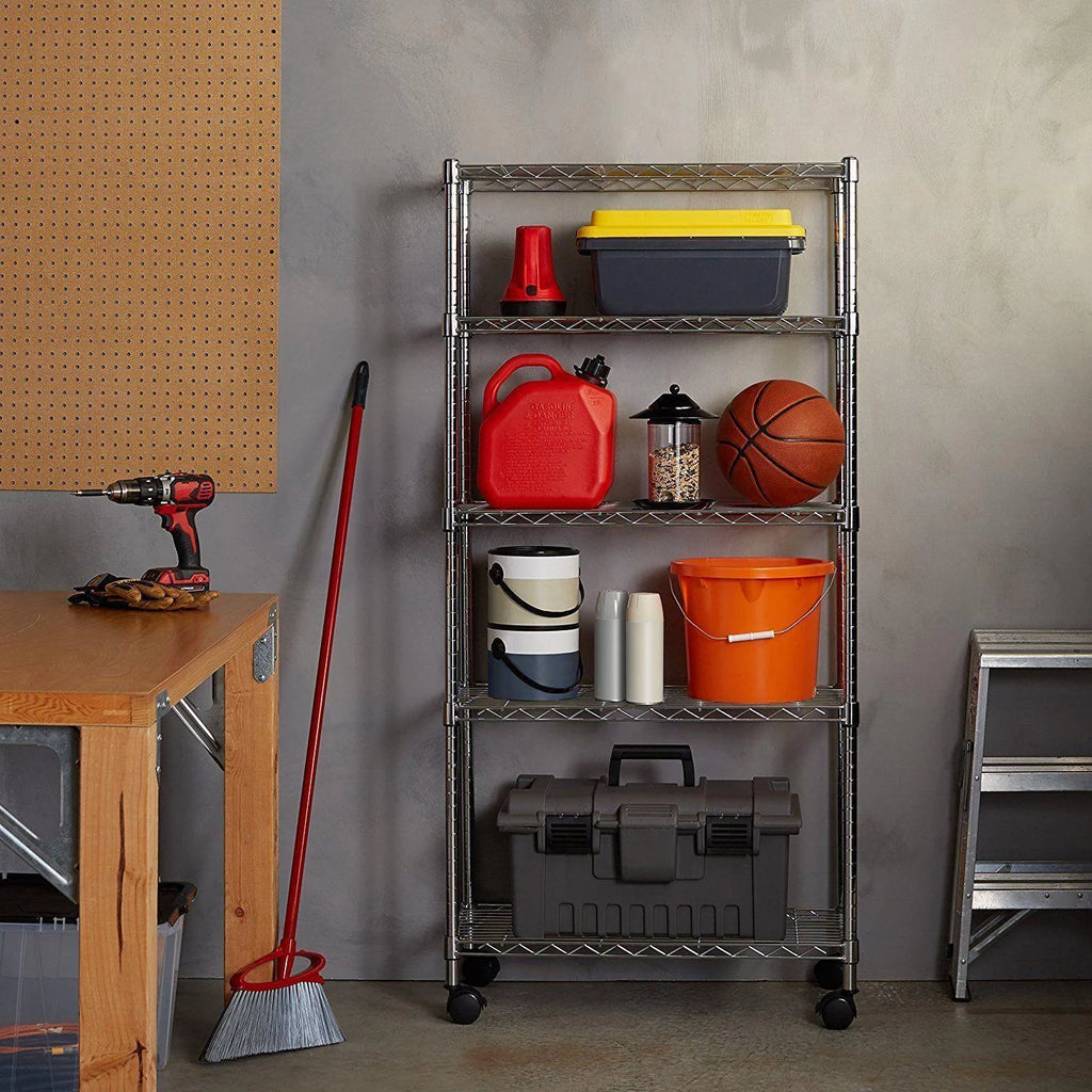 5 Tier Adjustable Rolling Metal Storage Rack O45305