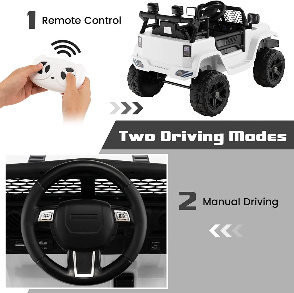 12V Electric Ride On Truck with Remote Control, White I76621