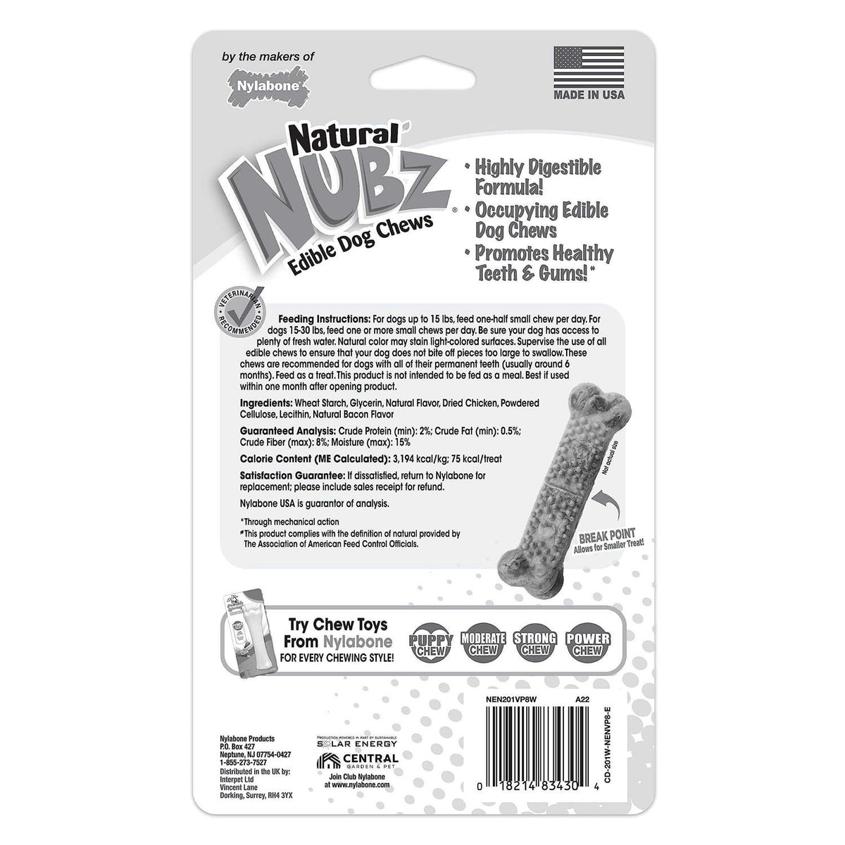 Natural Nubz Dog Treat with Real Chicken S986009