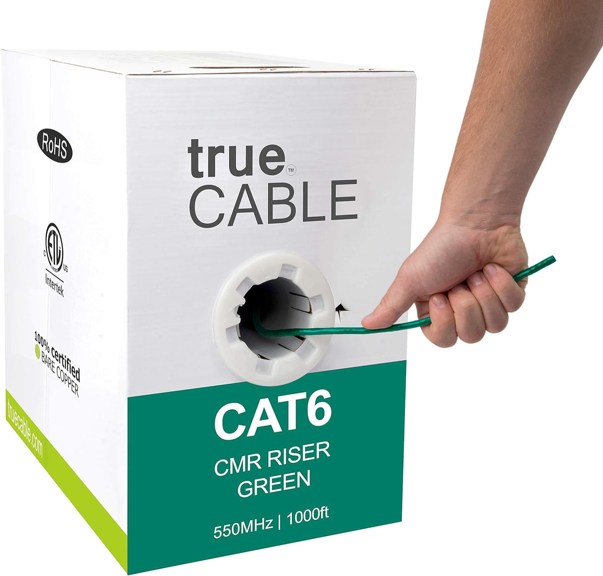 Green 1000ft Cat6 Riser Bulk Ethernet Cable N65265
