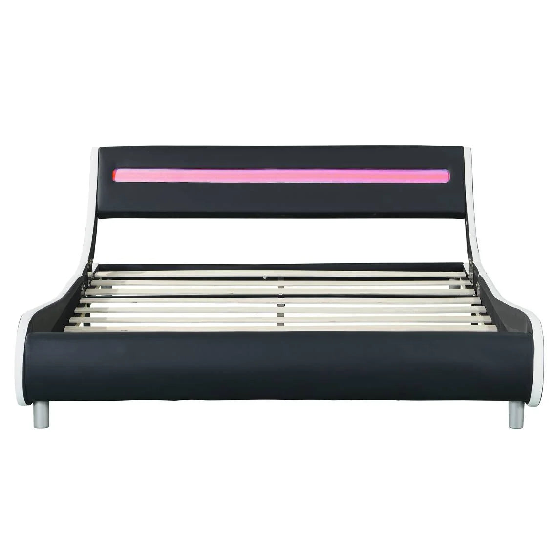 Faux Leather Upholstered Platform Bed Frame Queen Size L468