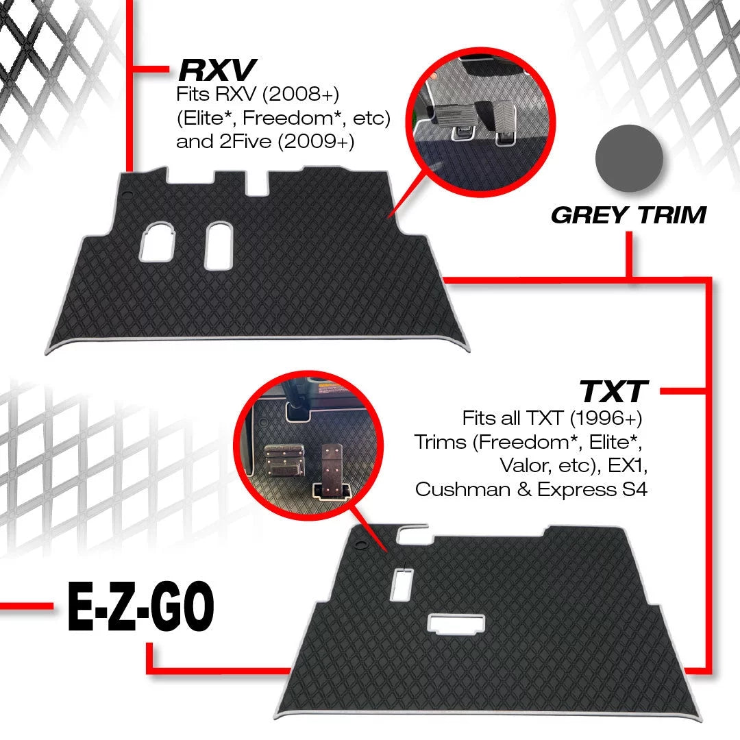 Black Golf Cart Floor Liner Mat P26767
