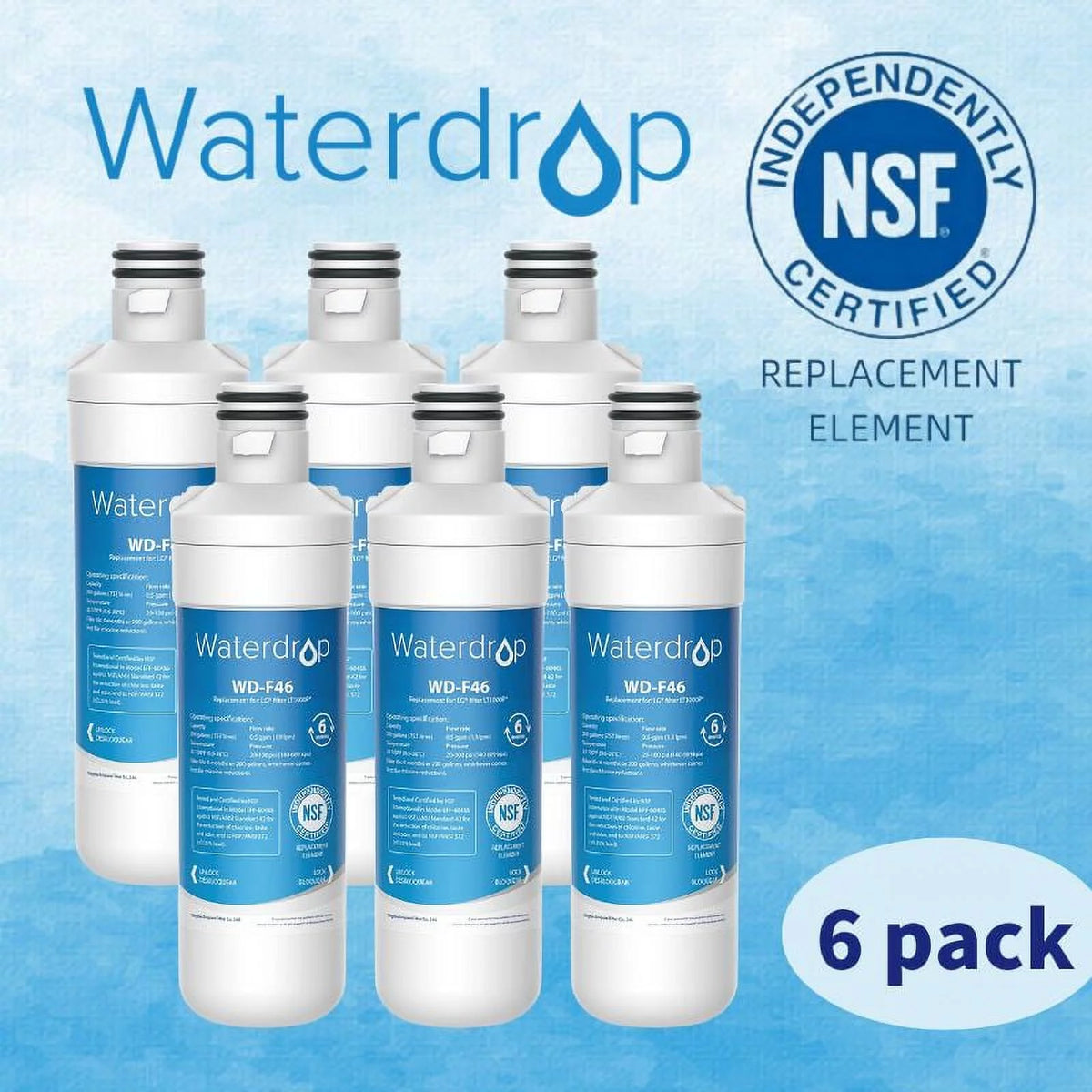Refrigerator Water Filter, Pack of 6 Q3548