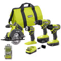 18V Cordless 4-Tool Combo Kit with Battery, Charger, and 70-Piece Impact Driving Set G654040