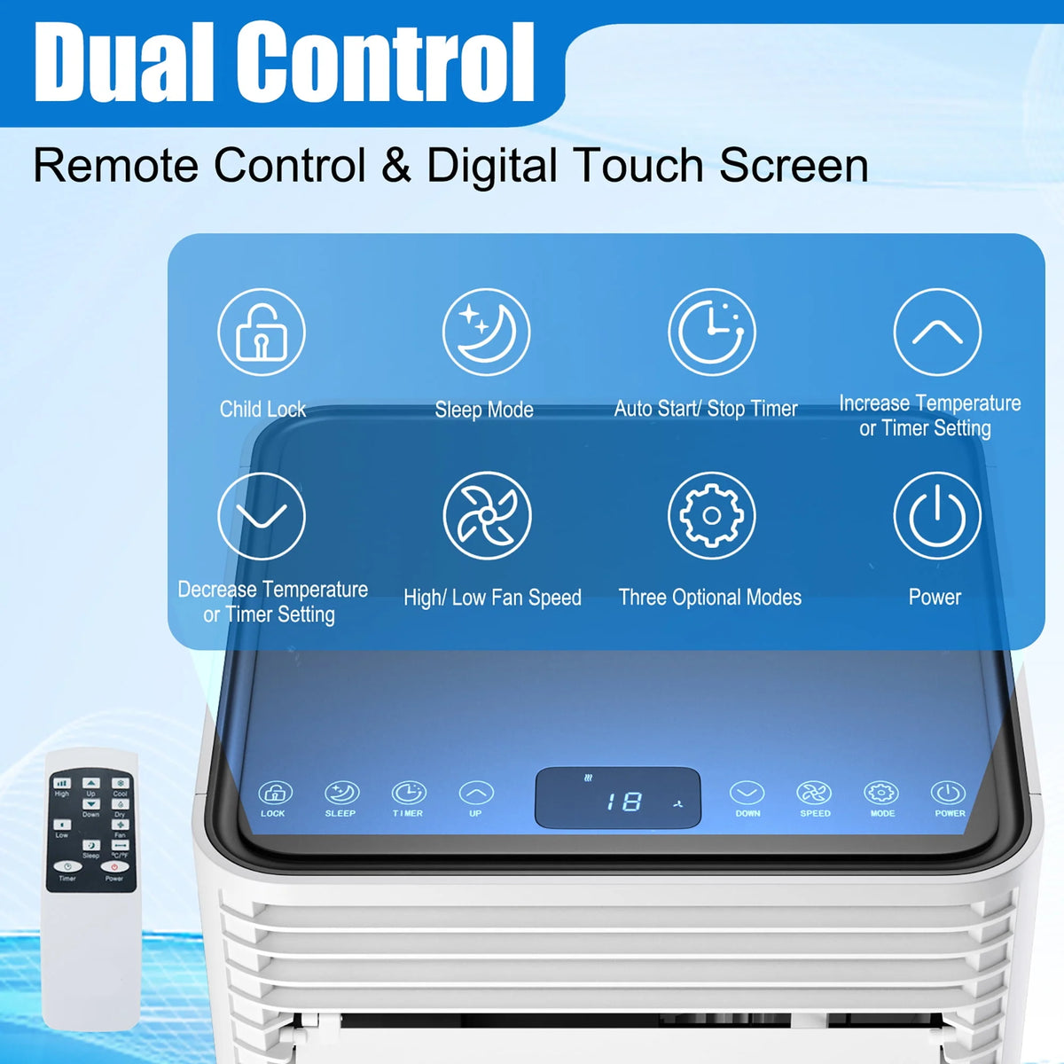 5000 BTU Portable Air Conditioner 3-in-1 Black D3579