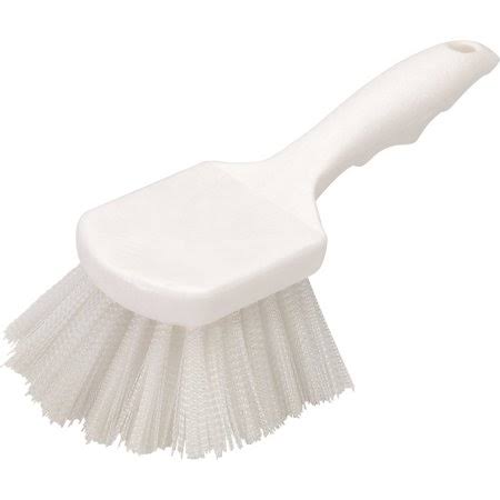 White Nylon Bristle Utility Scrub Brush Y75547