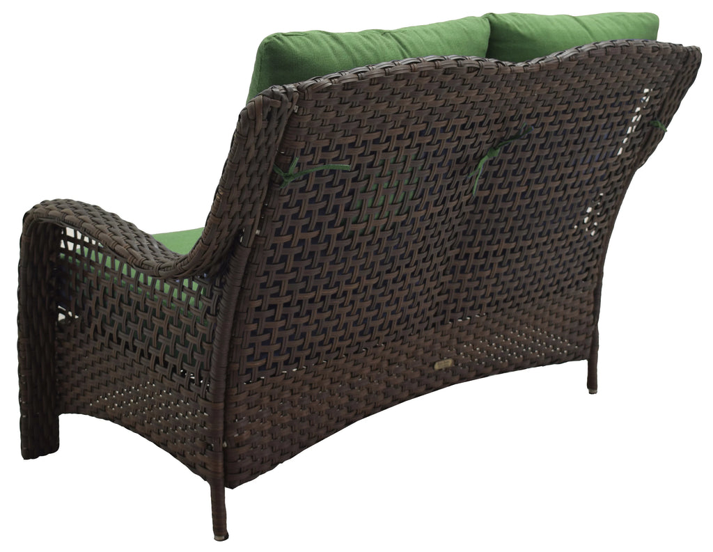 4-Piece Green Outdoor Wicker Swivel Chair Conversation Set X7637