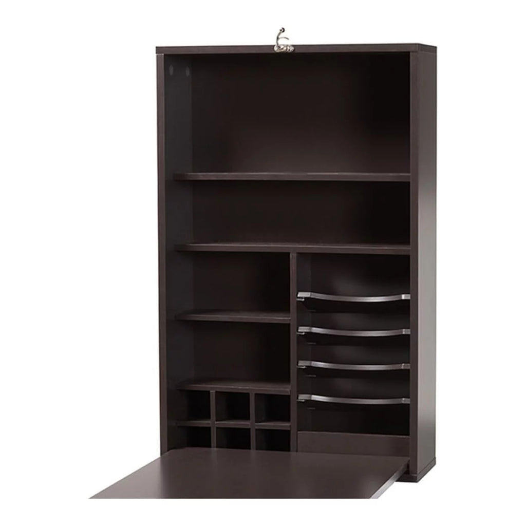 Dark Brown Wood Wall-Mounted Folding Desk X514