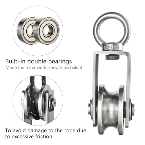 Stainless Steel Cable Pulley Wheel 2 Pack E472085