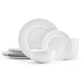 12-Piece White Porcelain Dinnerware Set L292