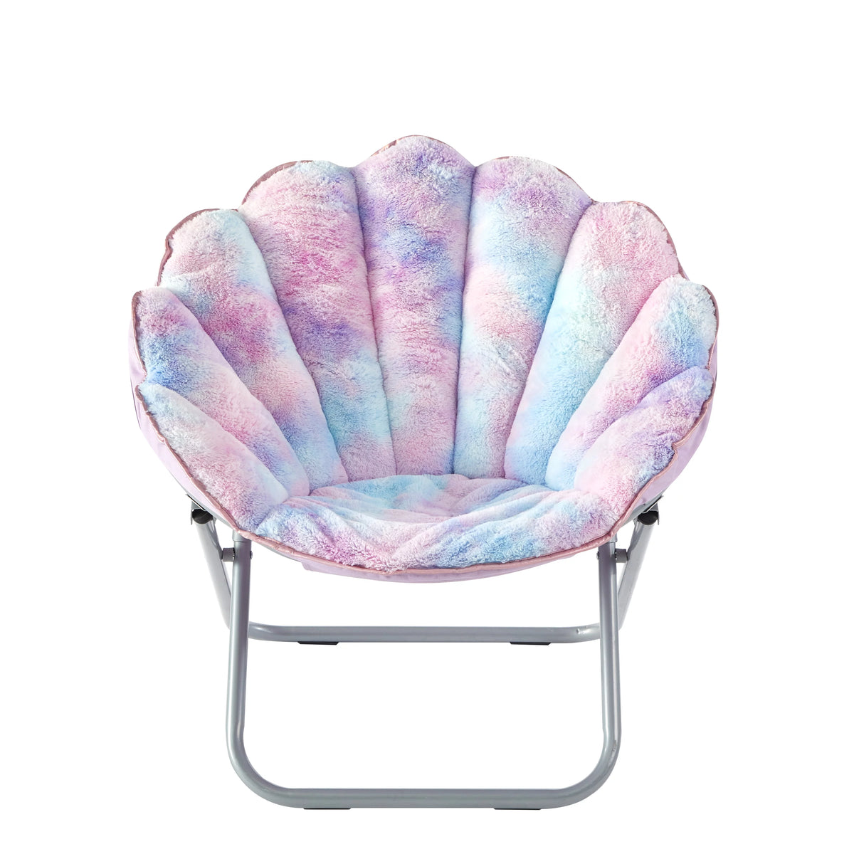 Purple Tie Dye Faux Fur Folding Chair N88672