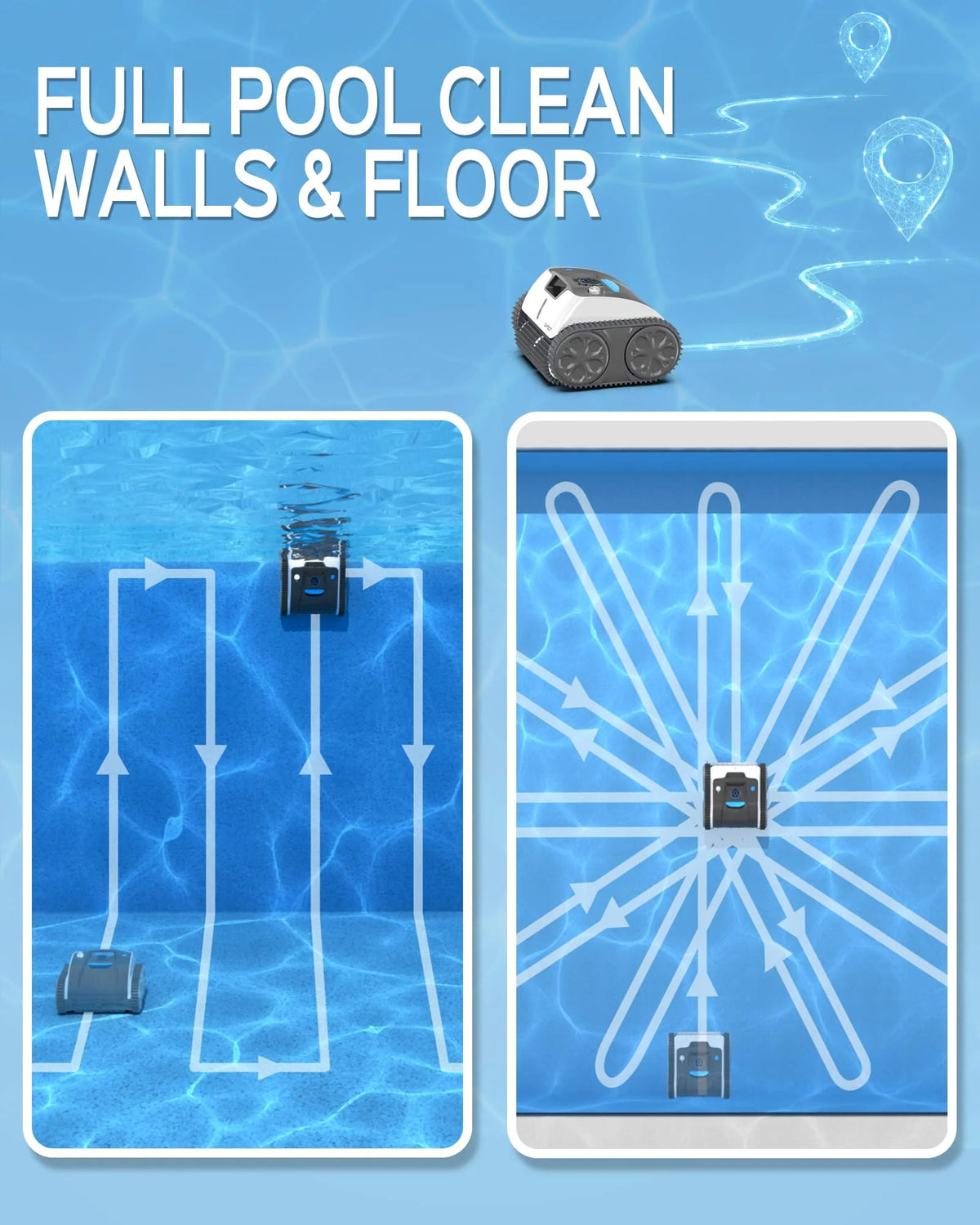Cordless Robotic Pool Cleaner with Wall Climbing F832768