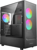 ATX Mid-Tower Case with Tempered Glass Side Panel, Black, Pack of 2 M741379