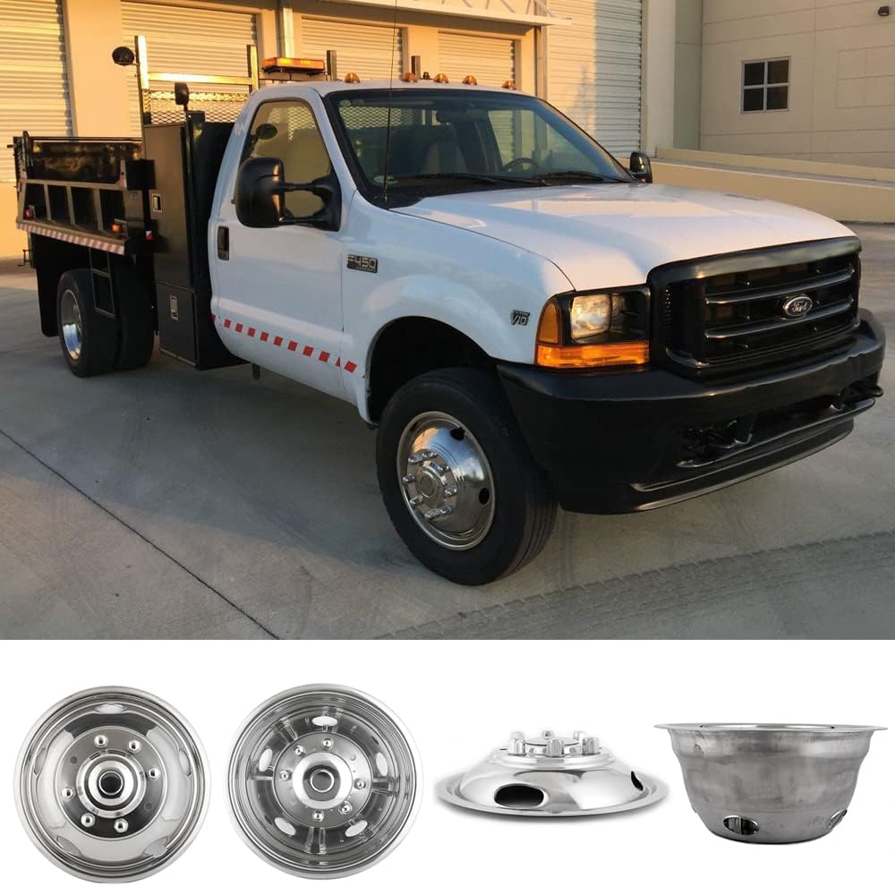 4pc 16 Polished Stainless Steel Dually Wheel Simulators R2234