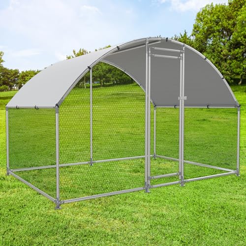 Large Metal Walk-in Chicken Coop with Anti-UV Cover Q867