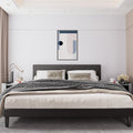 King Size Upholstered Platform Bed Frame with Adjustable Headboard N448