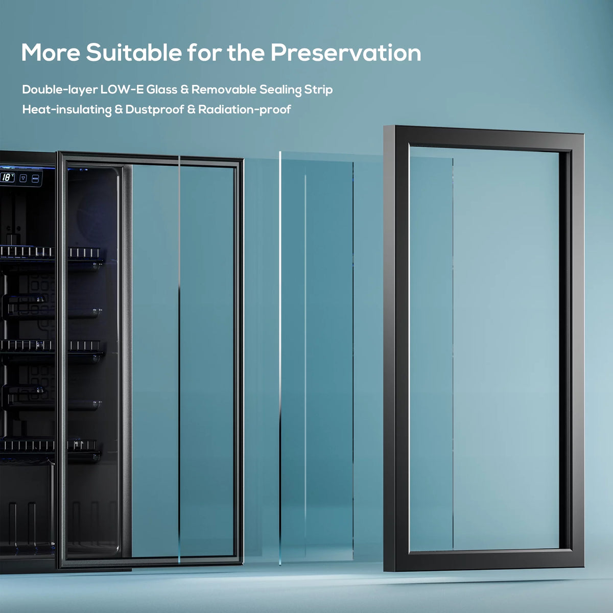 100 Can Beverage Refrigerator Cooler 2.47 Cu.ft Mini Fridge with Glass Door & Adjustable Shelves Y983