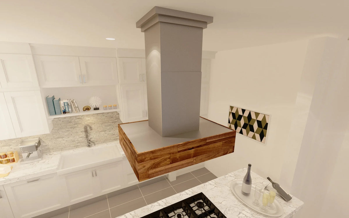 42 in. 1200 CFM Wooden Island Mount Range Hood H46700