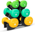 32lbs Neoprene Dumbbell Set With Plastic Rack K56384