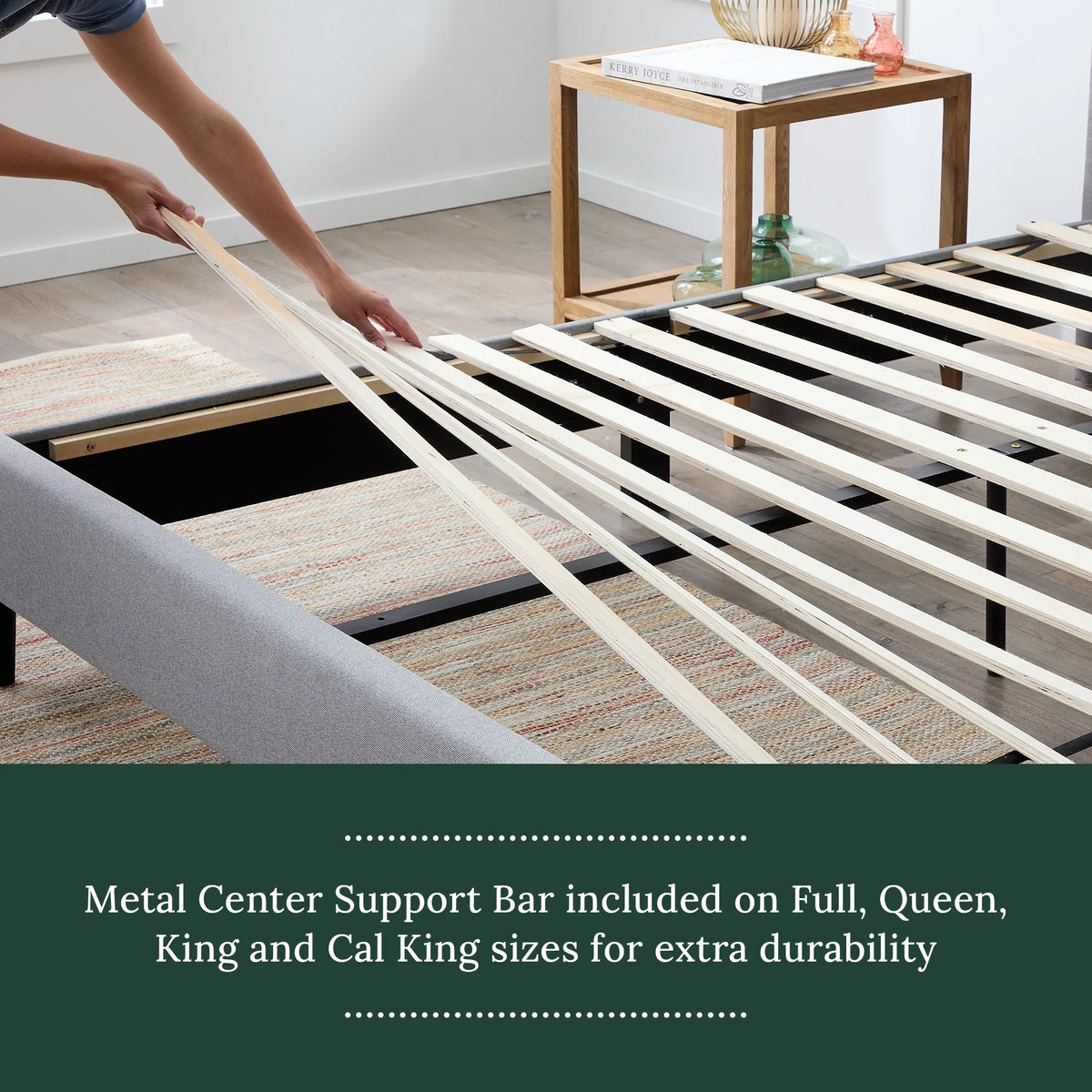 Blue Queen Upholstered Platform Bed C457