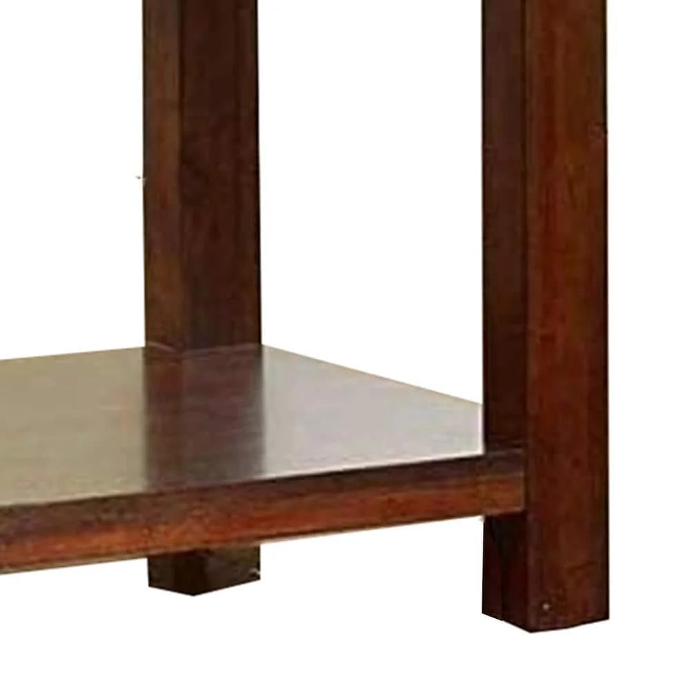 Dark Cherry Open Shelf End Table X38278