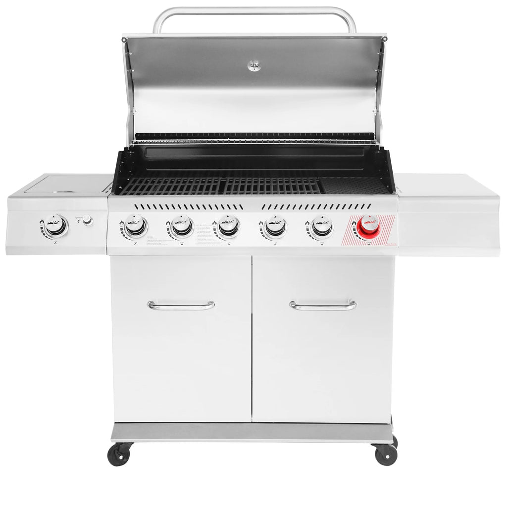 Stainless Steel 6-Burner Gas Grill with Side Burner E4891