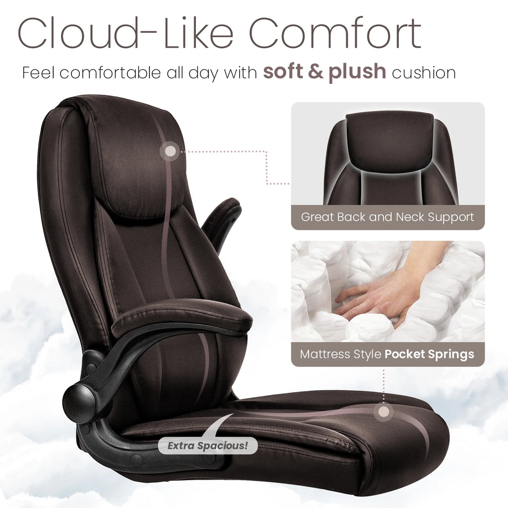Brown Ergonomic PU Leather Office Chair U601
