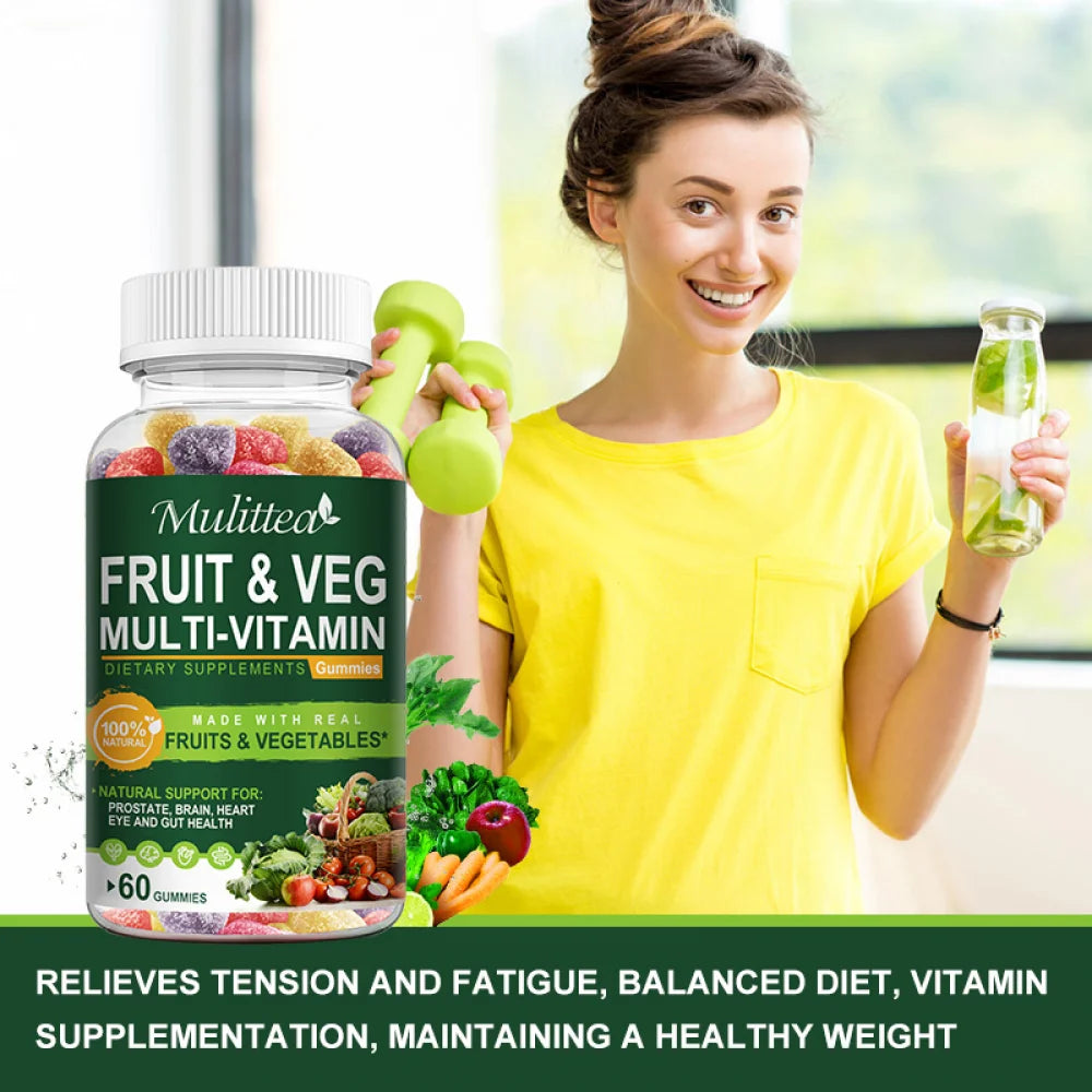 Fruits and Veggies Supplement 120 Gummies Non-GMO Pectin-Based Gluten-Free U3653
