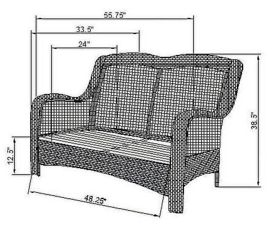 4-Piece Green Outdoor Wicker Swivel Chair Conversation Set X7637