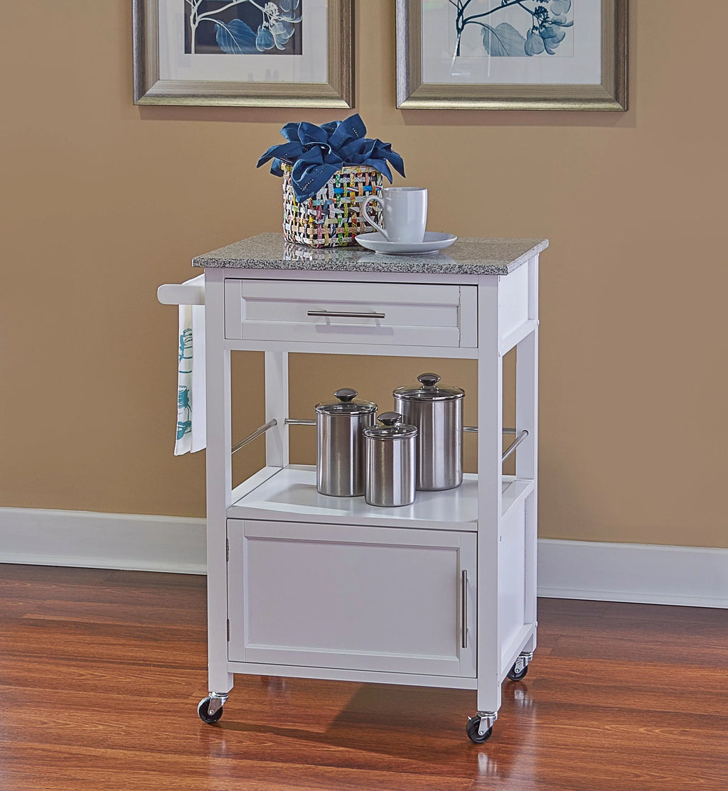 White Wood Kitchen Cart W51480