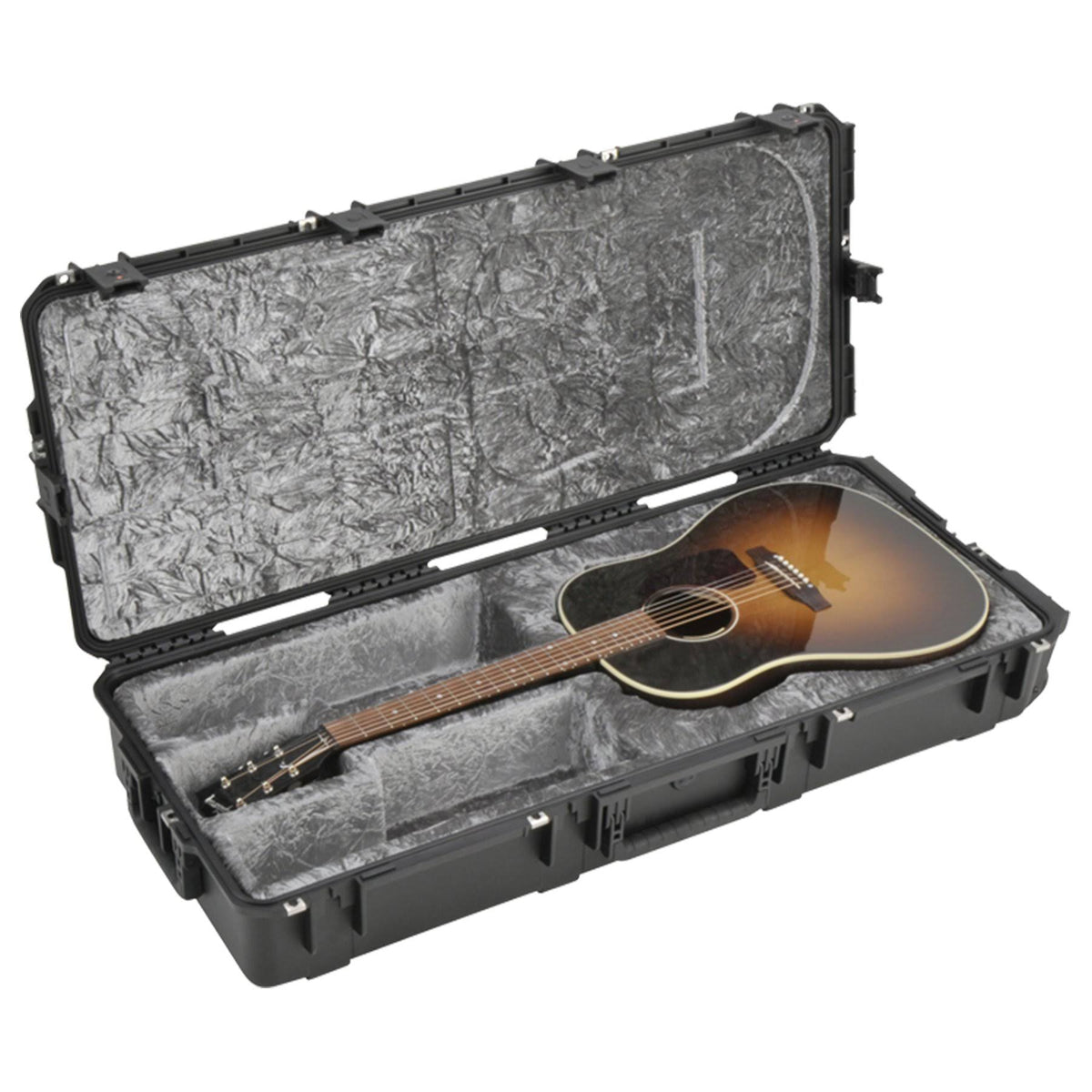 Injection Molded Acoustic Guitar Flight Case with TSA Latches & Wheels Z876