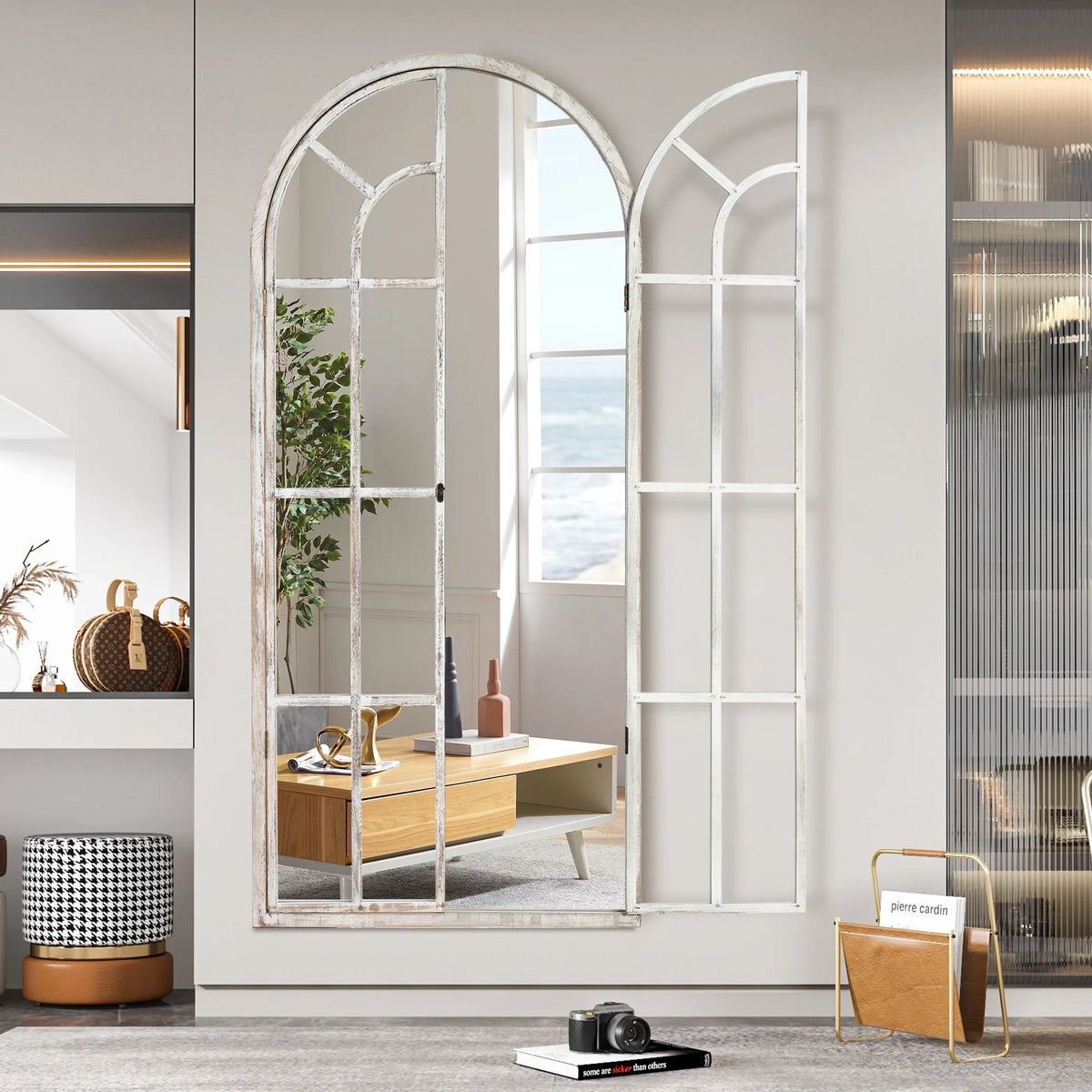 71"x32" Arched Foldable Full Length Floor Mirror R8383