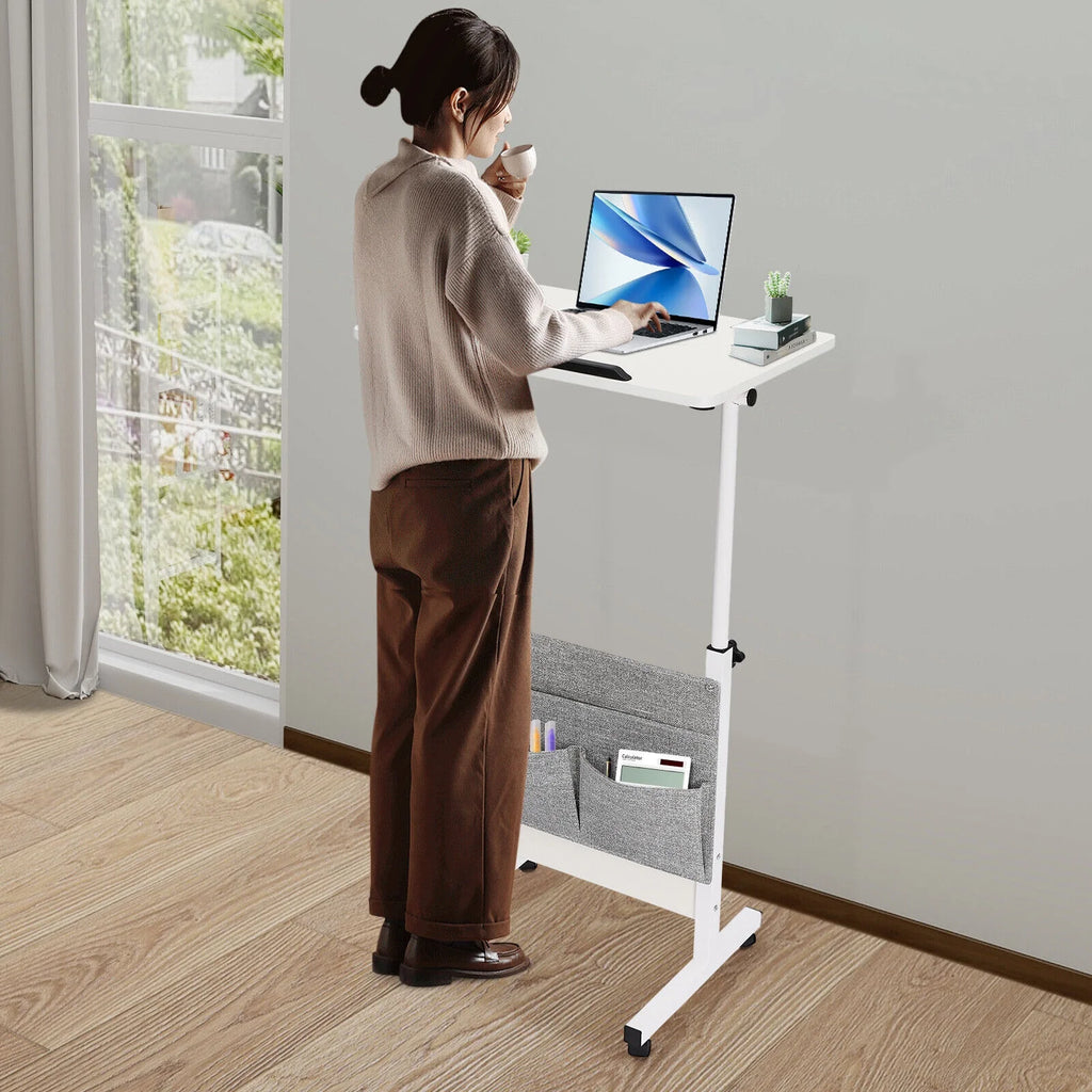 Adjustable Rolling Laptop Desk with Storage P937235