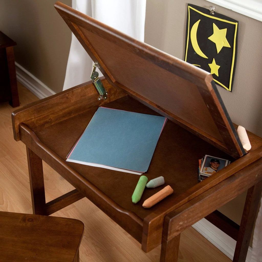 Child Study Desk and Chair Set Walnut Finish R257283