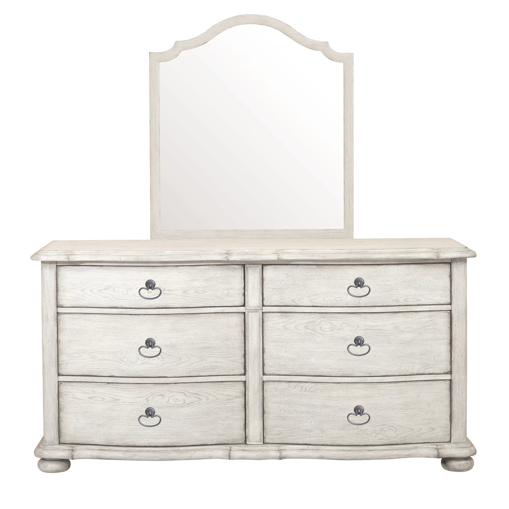 Shaped Wall Mirror in Driftwood White A33051