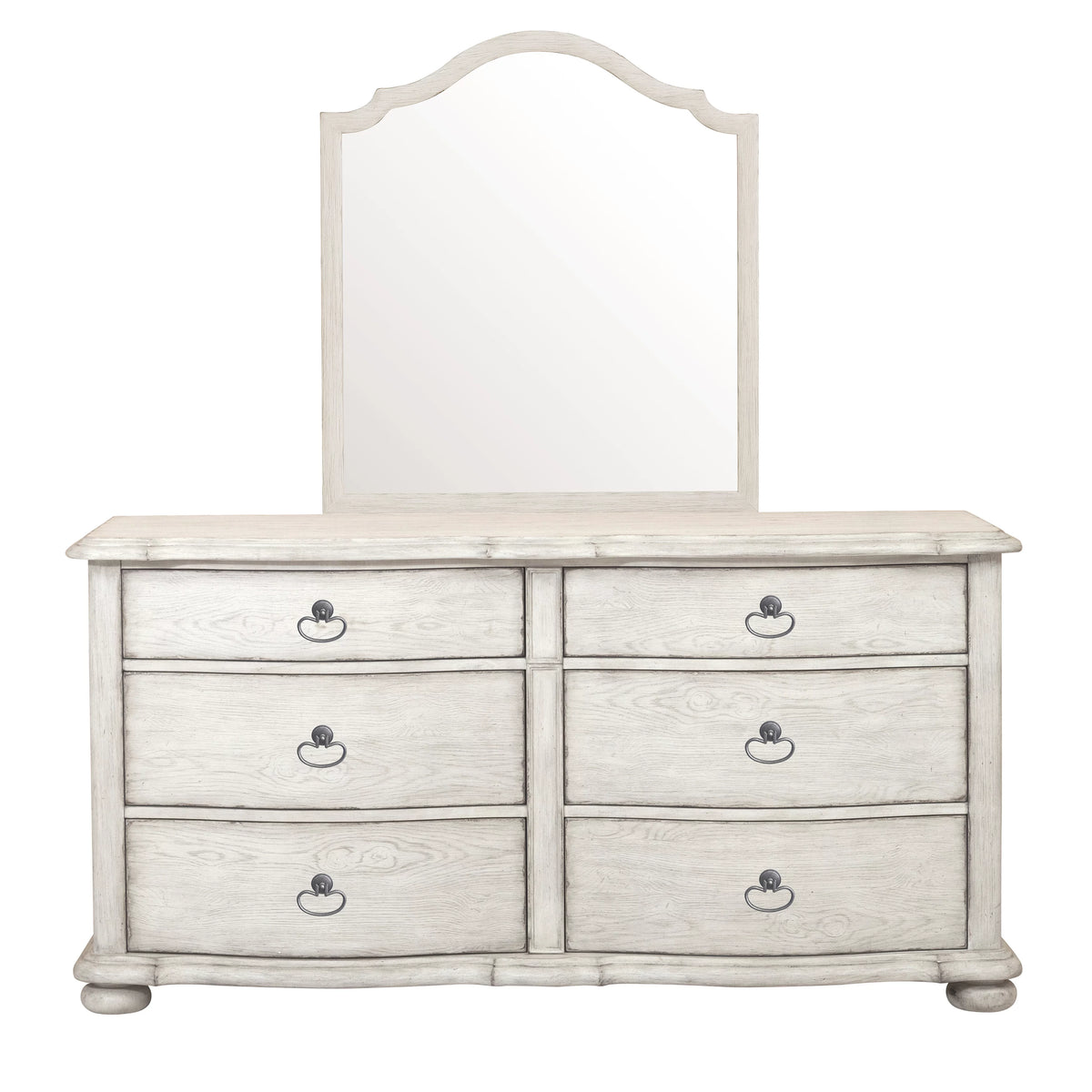Shaped Wall Mirror in Driftwood White A33051