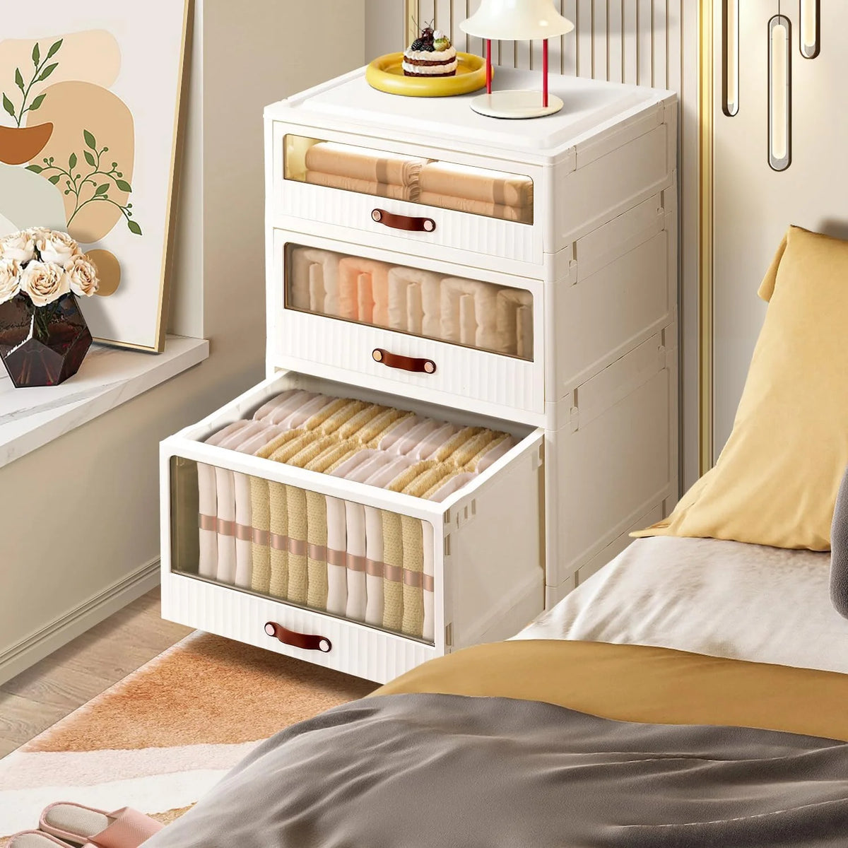 White 5 Drawer Plastic Dresser V318172