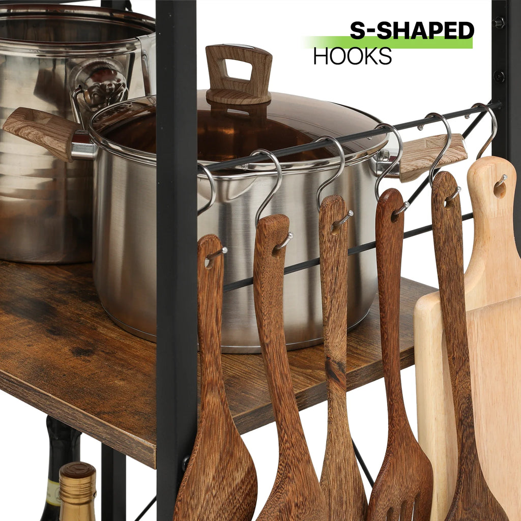 Brown 6 Shelves Kitchen Bakers Rack C5102