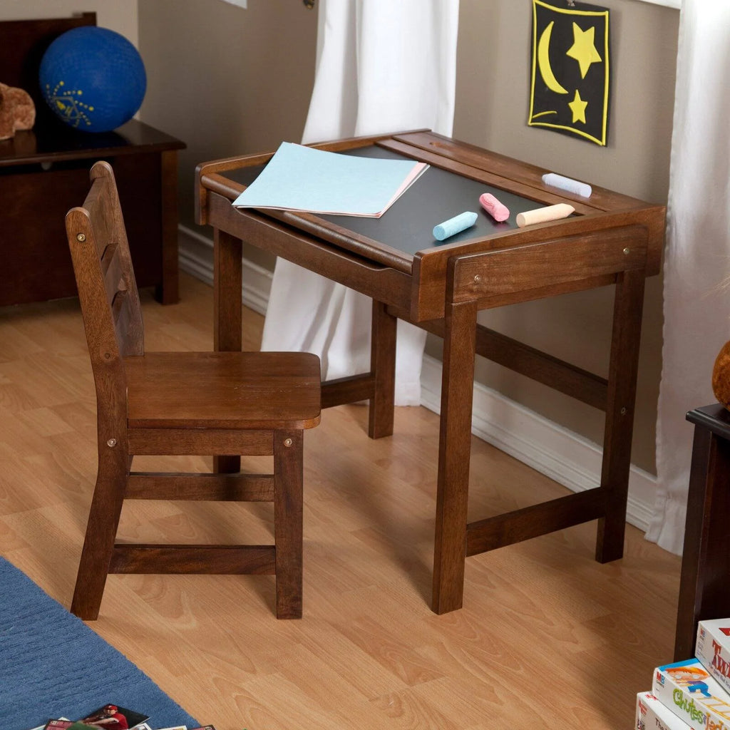 Child Study Desk and Chair Set Walnut Finish R257283